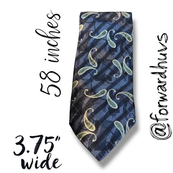 Nicole Miller Silk Necktie – Elegant Blue with Green Accents - Picture 4 of 8